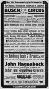 1930: Circus Poster for John Hagenbeck's 'Indier und Singhalesen Karawane' (India and Ceylon Caravan)